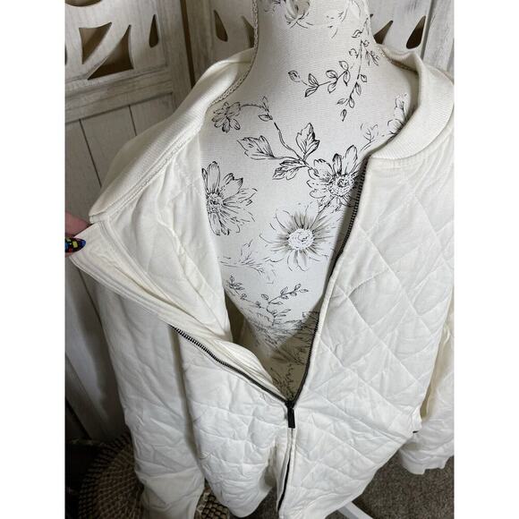Good Man Brand Cream White Men’s Full Zip Quilted Sweater Jacket Size XXL - Picture 5 of 8